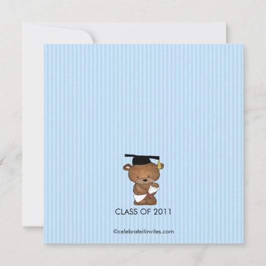 Afstudeerder Beer Kindergarten Afstuderen Uitnodig Kaart (Achterkant)