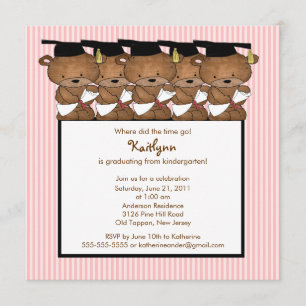 Afstudeerder Beer Kindergarten Afstuderen Uitnodig Kaart