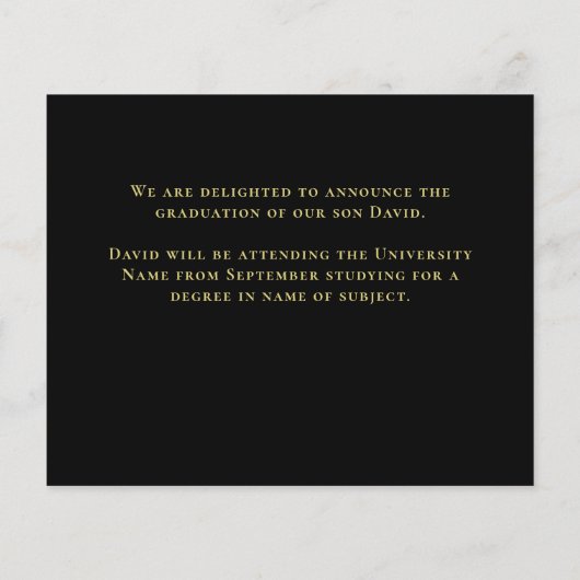 Afstudeerder begrotingsicongraties Foto zwart-wit  (Achterkant)