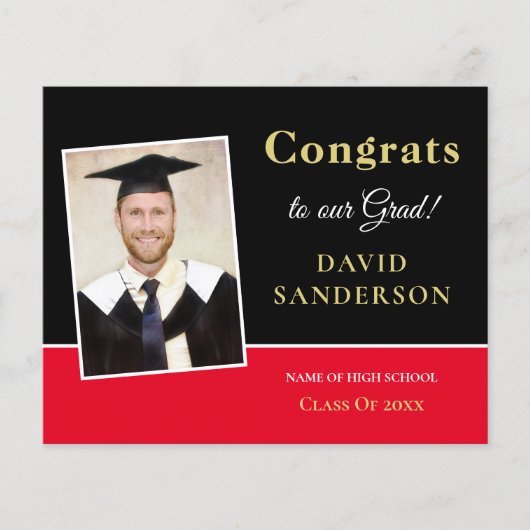 Afstudeerder begrotingsicongraties Foto zwart-wit  (Voorkant)