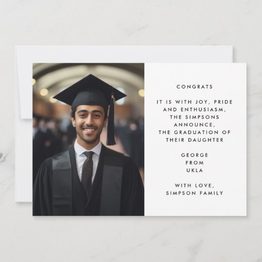 Afstudeerder Bewerkbaar vet script Afstuderen twee Aankondiging (Achterkant)