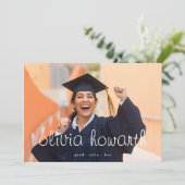 Afstudeerder Bewerkbaar vet script Afstuderen twee Aankondiging (Staand voorkant)