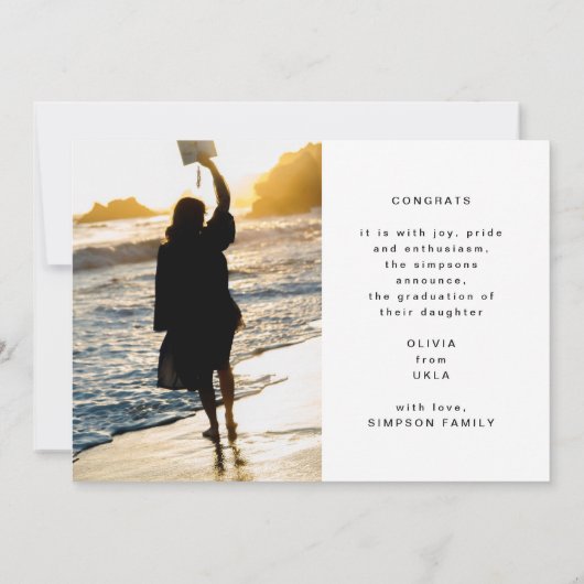 Afstudeerder Bewerkbaar vet script Afstuderen twee Aankondiging (Achterkant)