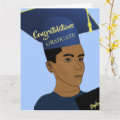 Afstudeerder Blauwe Afstuderen auto van de Afrikaa Kaart (Gele Bloem)