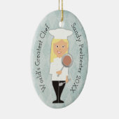 Afstudeerder blonde meisje met kookkerst keramisch ornament (Rechts)