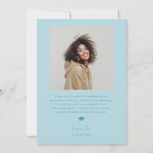 AFSTUDEERDER Blue Arch Mystiek Afstuderen Aankondi Bedankkaart (Achterkant)