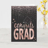 Afstudeerder Blush Roos Faux Folie Kaart (Gele Bloem)