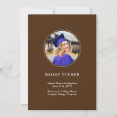 AFSTUDEERDER boog foto bruin Afstuderen aankondigi Bedankkaart (Achterkant)