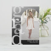 AFSTUDEERDER boog foto Ombre Afstuderen aankondigi Bedankkaart (Staand voorkant)