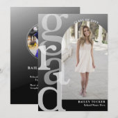 AFSTUDEERDER boog foto Ombre Afstuderen aankondigi Bedankkaart (Voorkant / Achterkant)