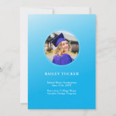 AFSTUDEERDER boog foto Ombre blauw Afstuderen aank Bedankkaart (Achterkant)