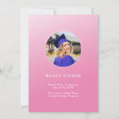 AFSTUDEERDER boog foto roze ombre Afstuderen aanko Bedankkaart (Achterkant)