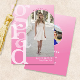 AFSTUDEERDER boog foto roze ombre Afstuderen aanko Bedankkaart