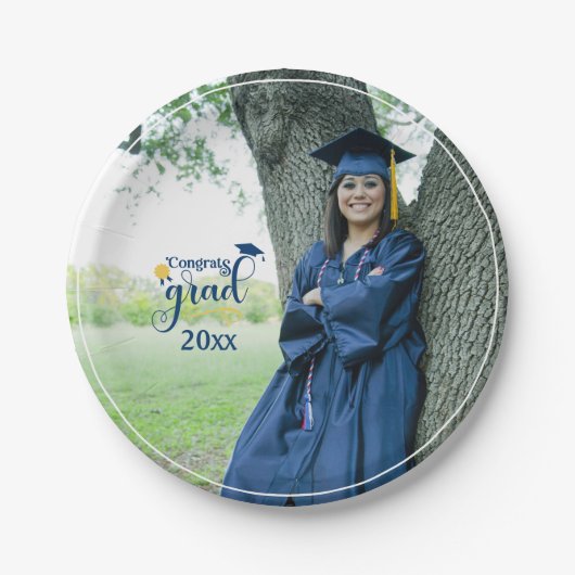 Afstudeerder Borden voor Afstuderen fotopapier Papieren Bordje (Voorkant)