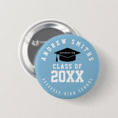 Afstudeerder Button met naam en klassejaar (Voorkant /achterkant)