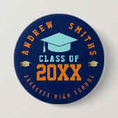 Afstudeerder Button met naam en klassejaar (Voorkant)