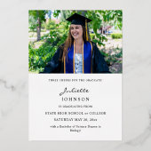 Afstudeerder Calligrafie 2v Afstuderen Foto Folie  Folie Uitnodiging (Achterkant)