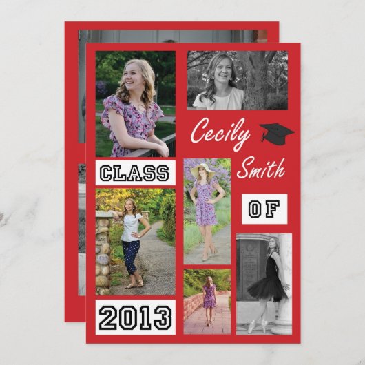 Afstudeerder Card 5x7 Cecily Kaart (Voorkant / Achterkant)