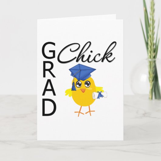 Afstudeerder Chick (Blauw Pet) Kaart (Voorkant)