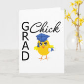 Afstudeerder Chick (Blauw Pet) Kaart (Gele Bloem)