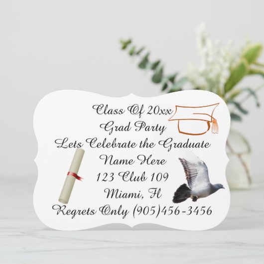 Afstudeerder Class Fancy Duiven Peace Personalisee Kaart (Staand voorkant)