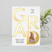 AFSTUDEERDER Class of 2025 foto afstuderen aankond Folie Uitnodiging (Staand Voorkant)