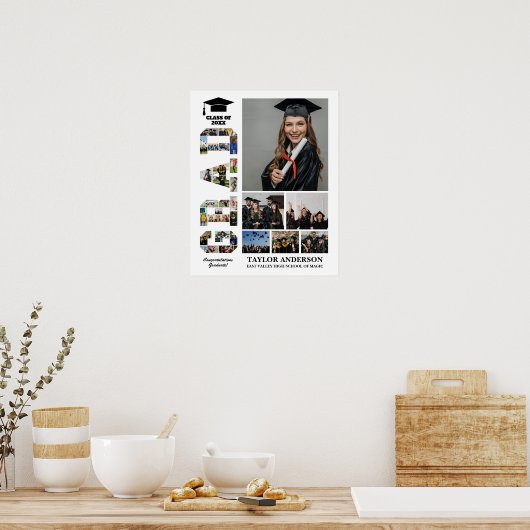 Afstudeerder Class Senior Afstuderen Dag DIY Fotoc Poster (Keuken)