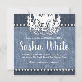 Afstudeerder Denim n Diamonds Birthday Party Chand Kaart (Achterkant)