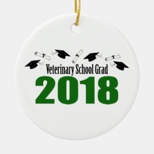 Afstudeerder diergeneeskunde 2018 Petten en diplom Keramisch Ornament