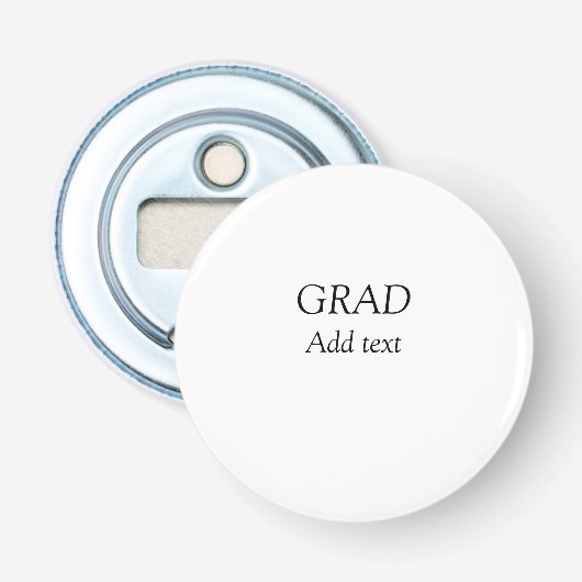 Afstudeerder eenvoudige minimalistische afstuderen button flesopener (Voorkant)