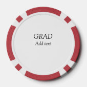 Afstudeerder eenvoudige minimalistische afstuderen poker chips (Achterkant)