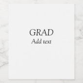 Afstudeerder eenvoudige minimalistische afstuderen wijn etiket (Enkel label)