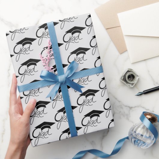 Afstudeerder Elegant Black Gradup Cadeaupapier (Geschenken)