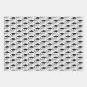 Afstudeerder Elegant Black Gradup Cap Script Inpakpapier Vel (Voorkant 2)