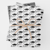 Afstudeerder Elegant Black Gradup Cap Script Inpakpapier Vel (In situ)