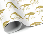 Afstudeerder Elegant Gold Gradup Cap Cadeaupapier (Rol Hoek)
