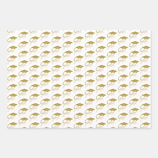 Afstudeerder Elegant Gold Gradup Cap Inpakpapier Vel (Voorkant)
