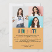 Afstudeerder elk jaar retro afstudeerfeest 4 foto kaart (Achterkant)