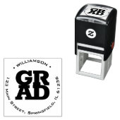 AFSTUDEERDER familienaam Ronde retouradres Zelfinktende Stempel (In situ)