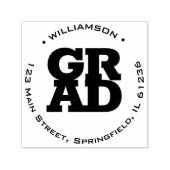 AFSTUDEERDER familienaam Ronde retouradres Zelfinktende Stempel (Design)