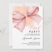 Afstudeerder feest 2025 Roze Bow Coquette Elegant  Kaart (Achterkant)