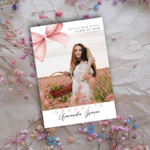 Afstudeerder feest 2025 Roze Bow Coquette Elegant