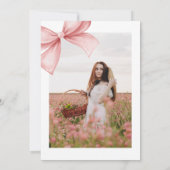 Afstudeerder feest 2025 Roze Bow Elegant Trendy Kaart (Achterkant)