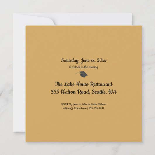 Afstudeerder feest, goud, Afstuderen viering Kaart (Achterkant)