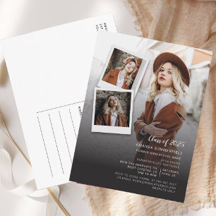 Afstudeerder Foto 2025 Script Graduation Party Uitnodiging Briefkaart