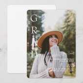 Afstudeerder Foto Afgeronde Graduation Party Uitno Kaart (Voorkant / Achterkant)