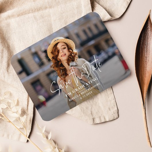 Afstudeerder Foto Afstuderen 2025 Sla de datum op Magneet