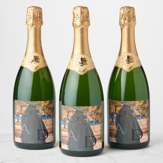 Afstudeerder Foto Afstuderen Mousserende Wijn Labe Sparkling Wijnetiket (Flessen)