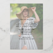 AFSTUDEERDER Foto Afstuderen Roos Gold Foil Uitnod Folie Uitnodiging (Achterkant)