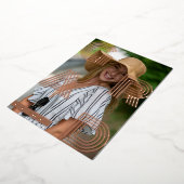 AFSTUDEERDER Foto Afstuderen Roos Gold Foil Uitnod Folie Uitnodiging (Gedraaid)